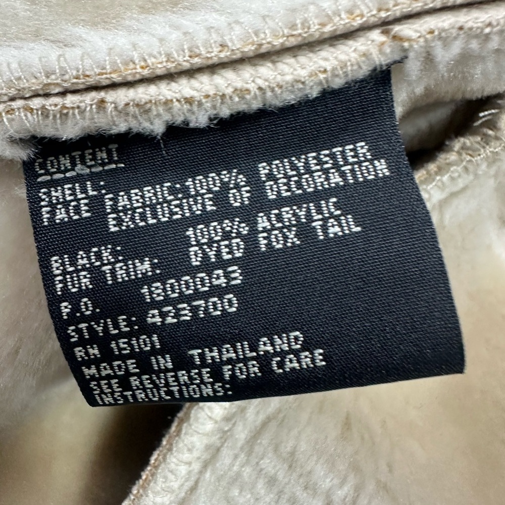1 Madison Faux Suede Penny Lane Embroidered Hoodie Jacket Coat Fox Tail Fur M - Picture 13 of 13